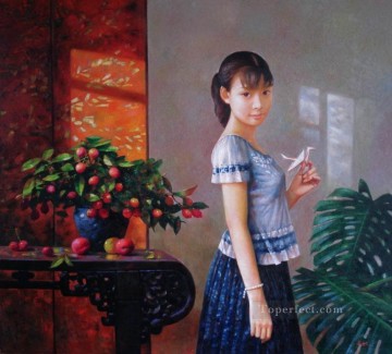 150の主題の芸術作品 Painting - 中国の女の子を希望します